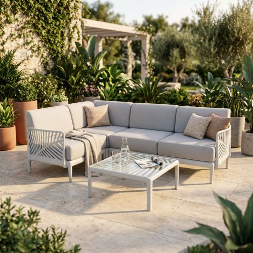 ASH - Salotto angolare da giardino in polipropilene