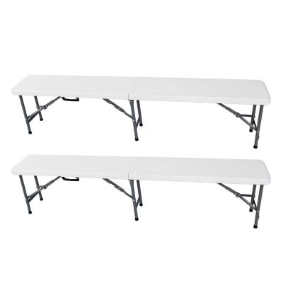 Set 2 panche catering pieghevole e abs bianco