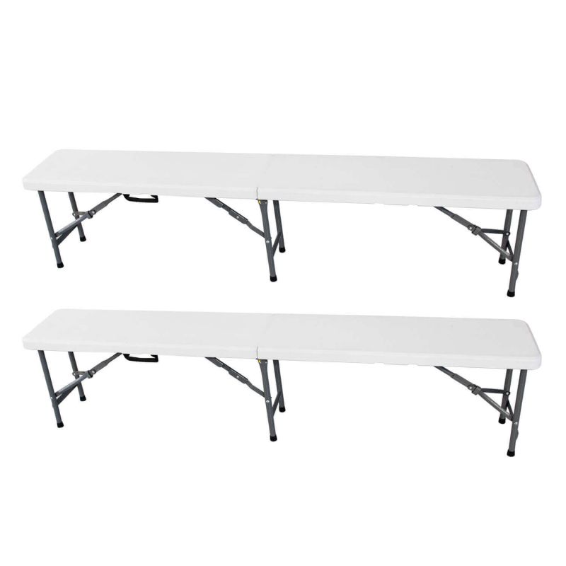 Set 2 panche catering pieghevole e abs bianco
