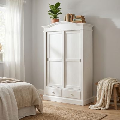 SOLARIA - armadio due ante in legno massiccio