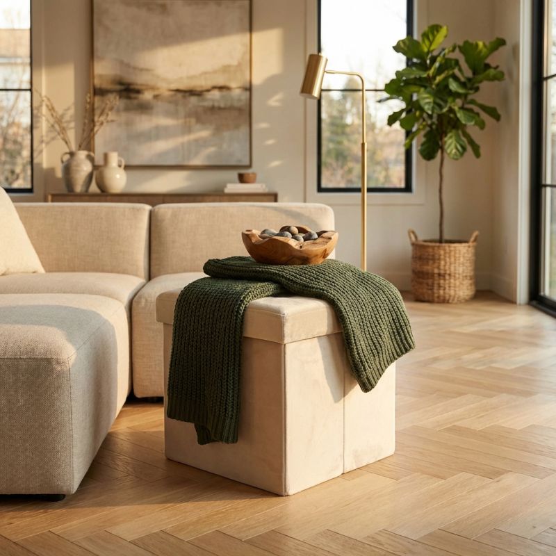 KATI - pouf quadrato in velluto