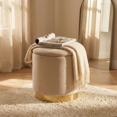 LARA - pouf rotondo in velluto