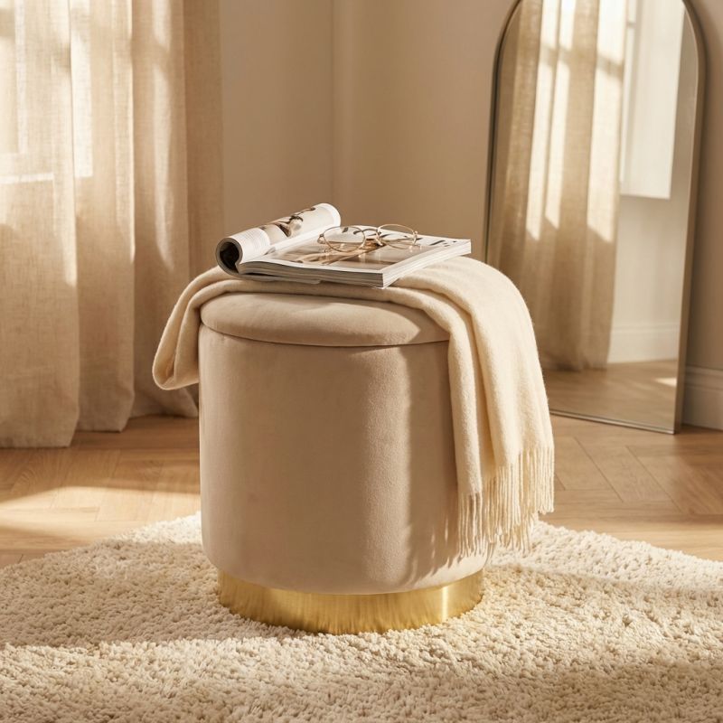 LARA - pouf rotondo in velluto
