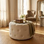 AURA - pouf rotondo in velluto