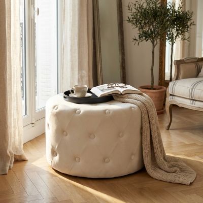 AURA - pouf rotondo in velluto