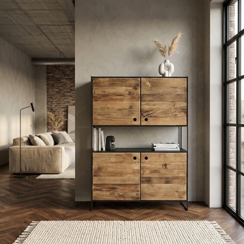 PINUS BLACK - credenza in legno massiccio