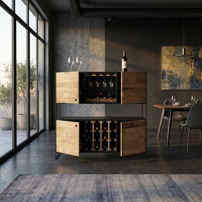 PINUS BLACK - credenza in legno massiccio