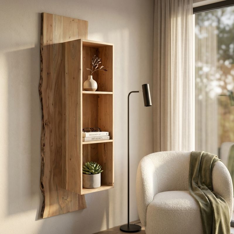 FLORA - libreria pensile in legno massiccio