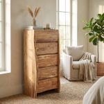 ROUGHT - cassettiera con 5 cassetti in legno