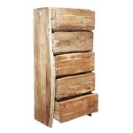 ROUGHT - cassettiera con 5 cassetti in legno