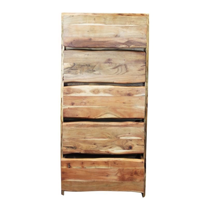 ROUGHT - cassettiera con 5 cassetti in legno