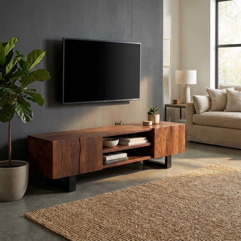 LUNA - porta tv in legno massiccio