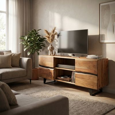 BRINA - porta tv in legno massiccio