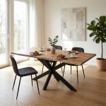 WOODY - tavolo con piano in legno massiccio