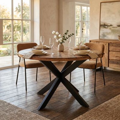 ROUNDED - tavolo con piano in legno massiccio