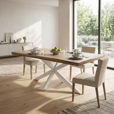 INDY - tavolo con piano in legno massiccio