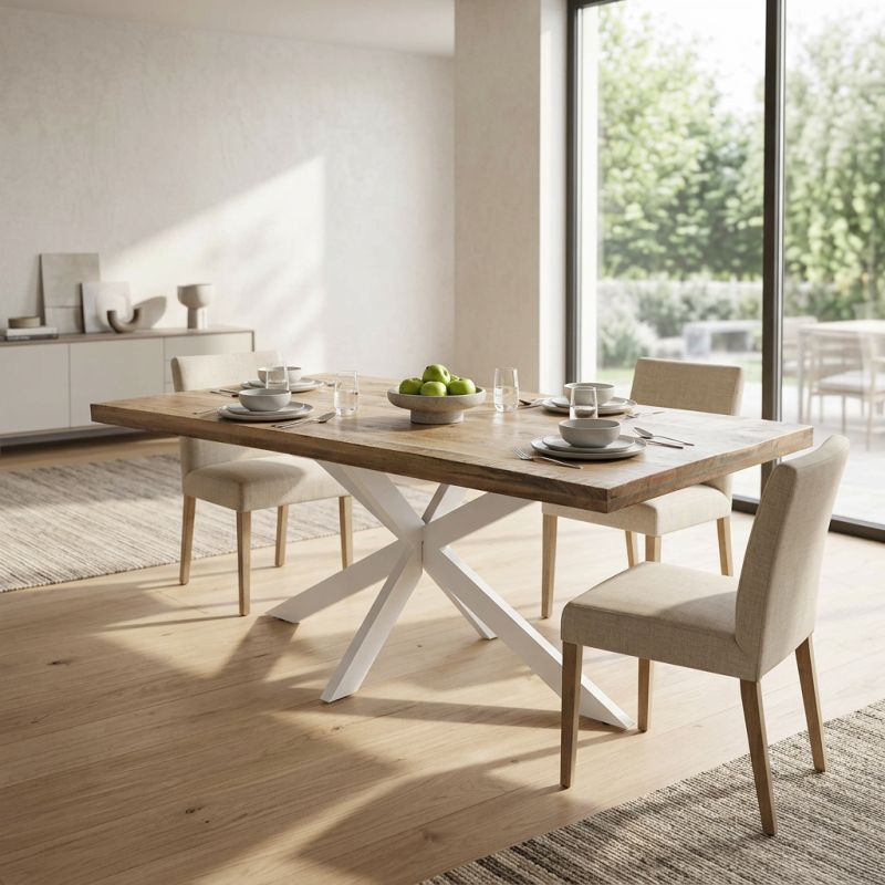 INDY - tavolo con piano in legno massiccio