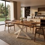 DENNY - tavolo con piano in legno massiccio