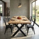 FLIX - tavolo con piano in legno massiccio