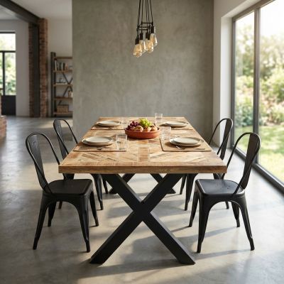 FLIX - tavolo con piano in legno massiccio