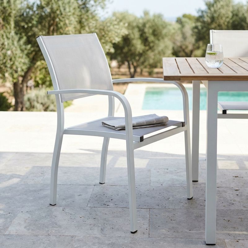 TORRES - poltrona con struttura in alluminio verniciato bianco, antracite, taupe o tortora
