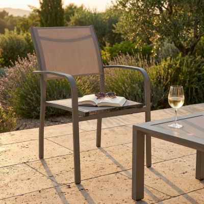 TORRES - poltrona con struttura in alluminio verniciato bianco, antracite, taupe o tortora