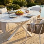 ARTORIUS - tavolo rotondo da giardino in alluminio allungabile 150/200 x 150