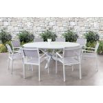 ARTORIUS - tavolo rotondo da giardino in alluminio allungabile 150/200 x 150