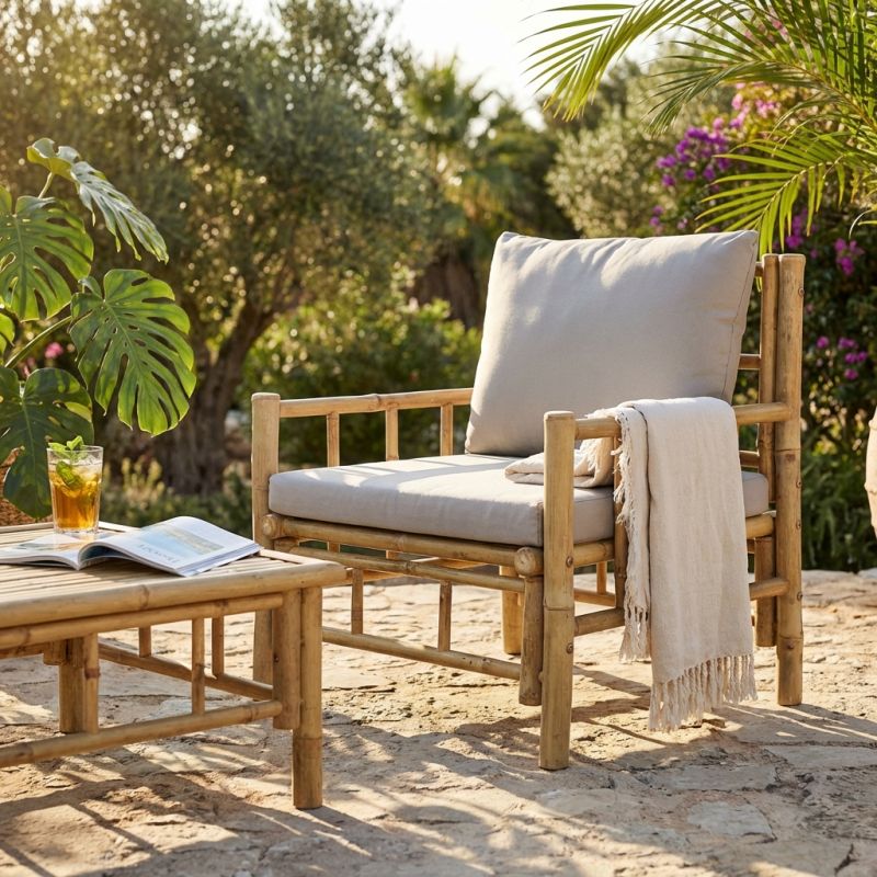 SUNSET - poltrona da giardino in bamboo