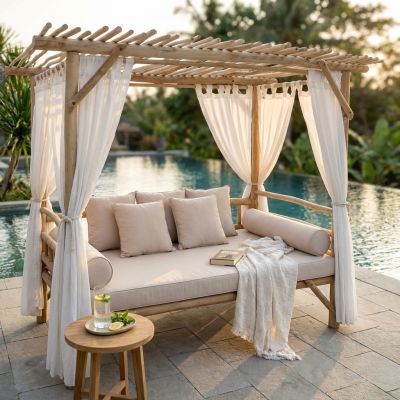 VANDENBERG - gazebo letto in teak