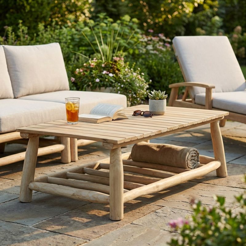 VENTURA - tavolino in teak per salotto da esterno