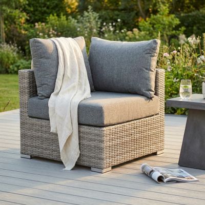 CAMBRIA - poltrona angolare per salotto modulare da esterno in alluminio e wicker