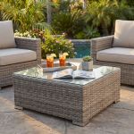 CAMBRIA - tavolino per salotto modulare da esterno in alluminio e wicker