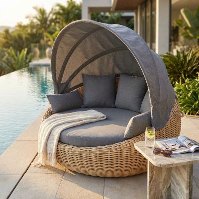 PARADISE - conchiglione da esterno in alluminio e wicker