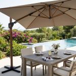 LIFT - ombrellone da giardino decentrato 3 x 3 con palo effetto legno