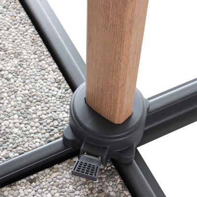 LIFT - ombrellone da giardino decentrato 3 x 3 con palo effetto legno
