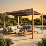 COMET - pergola bioclimatica 3 x 4 effetto legno