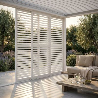 LAMM - laterale scorrevole con lamelle per pergola bioclimatica da 3 m
