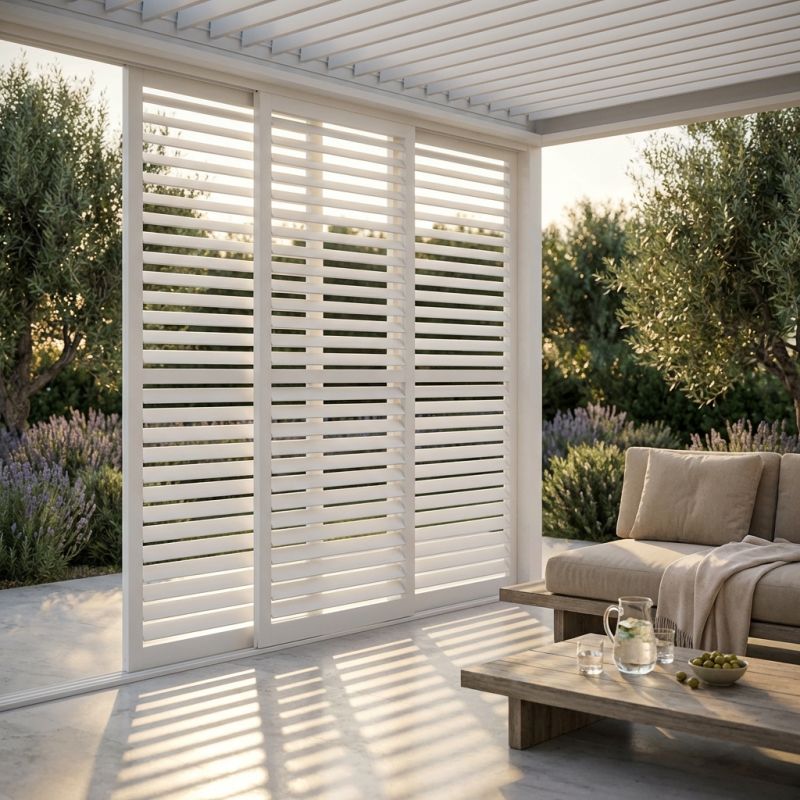 LAMM - laterale scorrevole con lamelle per pergola bioclimatica da 3 m 