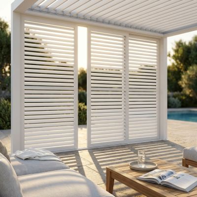 LAMM - laterale scorrevole con lamelle per pergola bioclimatica da 3 m