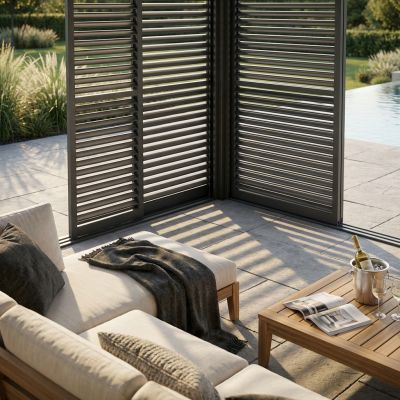 LAMM - laterale scorrevole con lamelle per pergola bioclimatica da 3 m