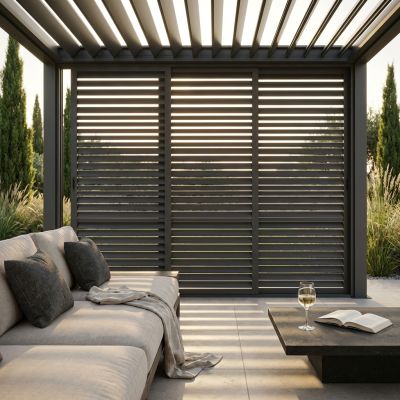 LAMM - laterale scorrevole con lamelle per pergola bioclimatica da 3 m