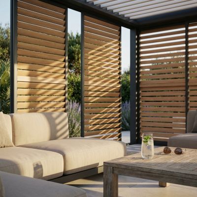 LAMM - laterale scorrevole con lamelle per pergola bioclimatica da 3 m 