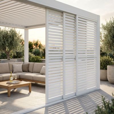 LAMM - laterale scorrevole con lamelle per pergola bioclimatica da 4 m