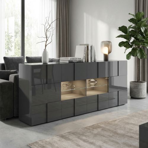 DOMO - madia di design moderno 2 ante e 4 cassetti