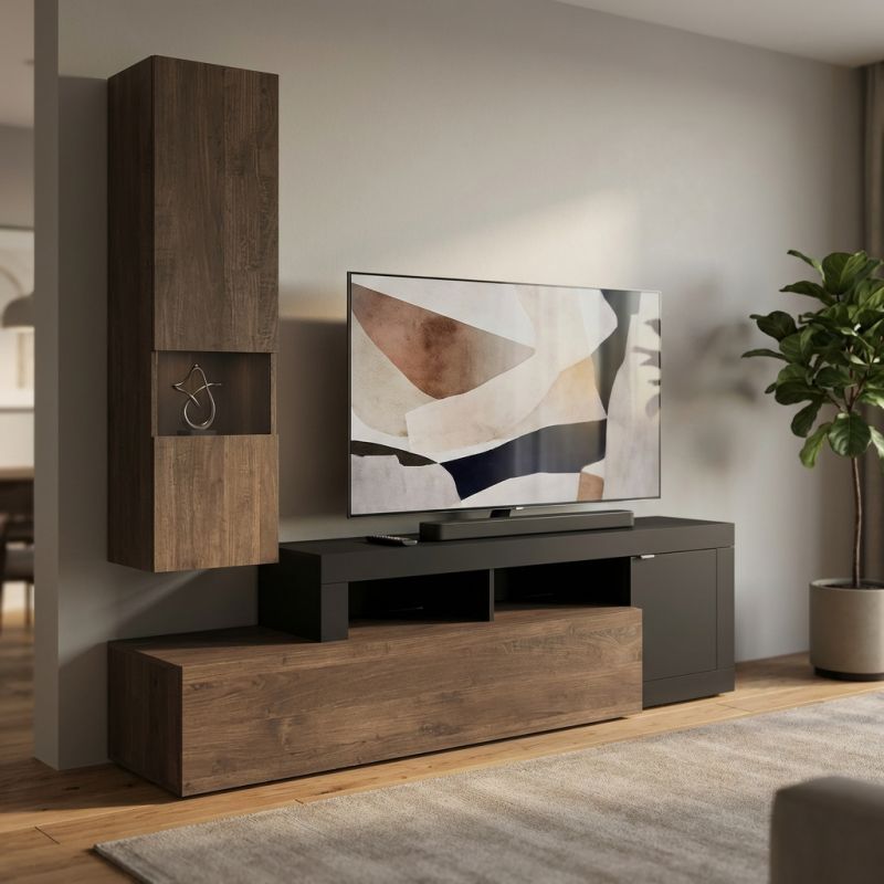 LIBERTY - parete attrezzata moderna cm 245 x 195 x 35 h