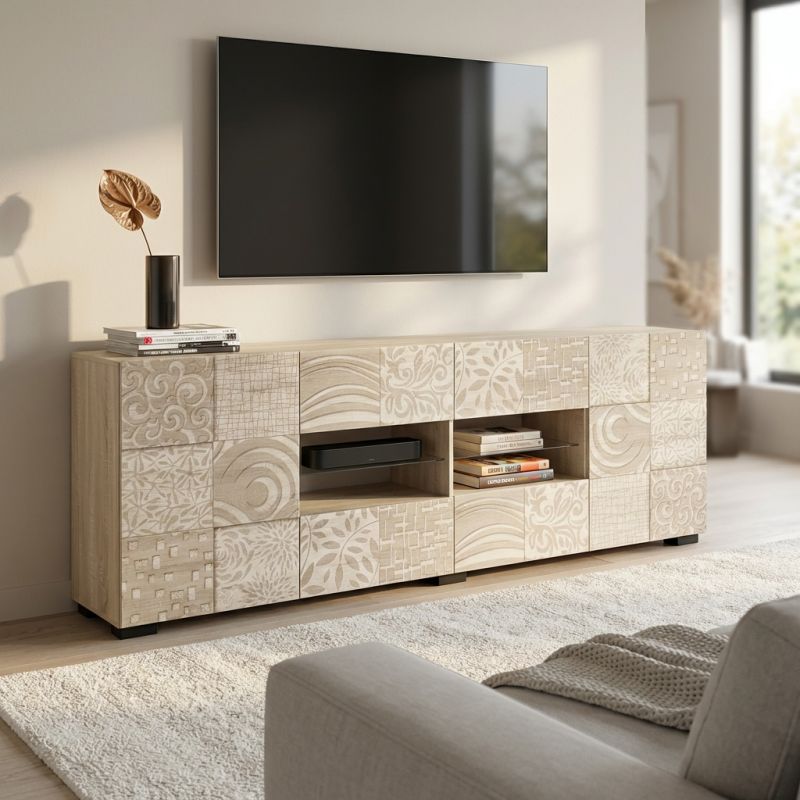 MORI - madia di design moderno 2 ante e 4 cassetti