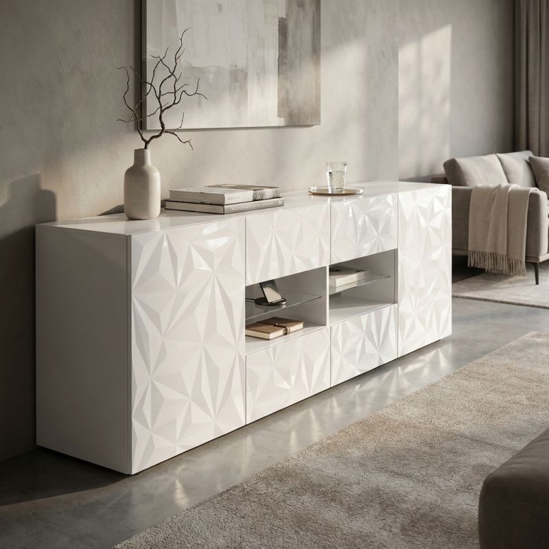 LION - madia di design moderno 2 ante 4 cassetti