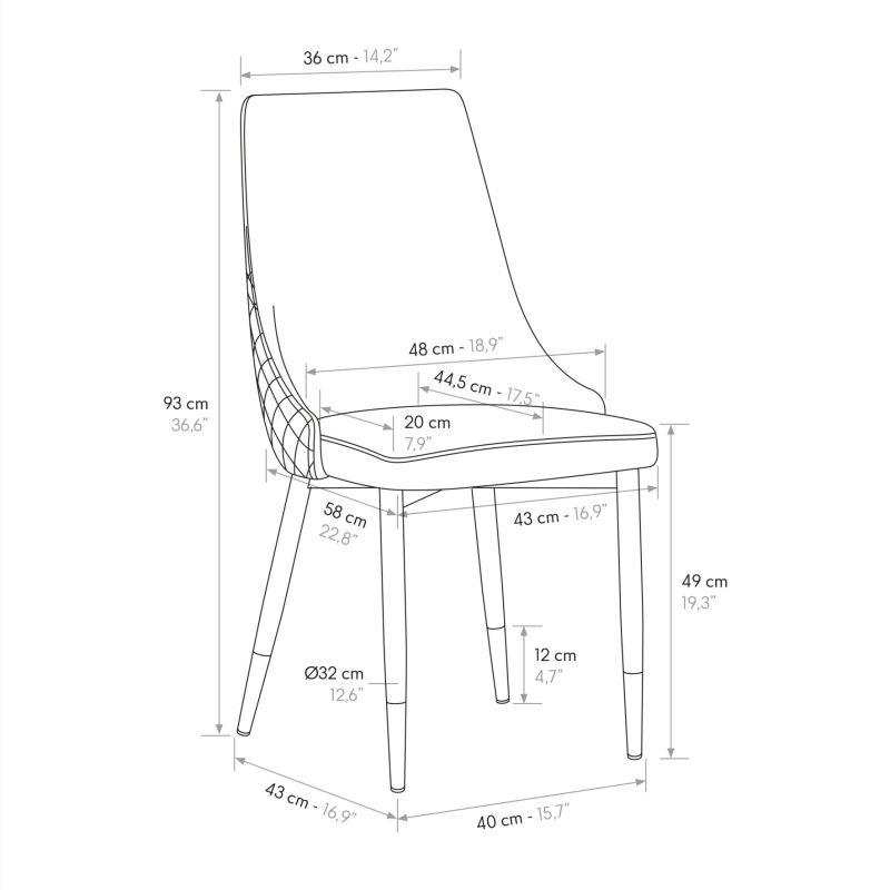 ARLETTE - sedia di design moderno in velluto