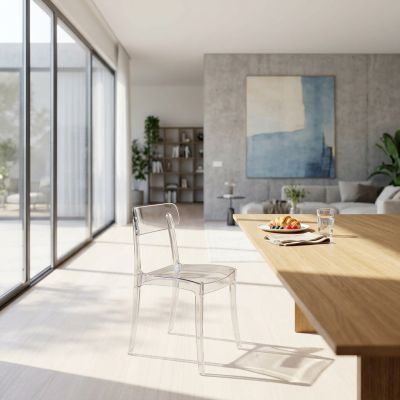 JYN - sedia di design moderno in polipropilene trasparente